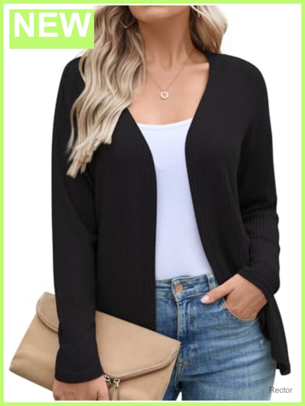 Womens Waffle Knit Cropped Cardigan Open Front Lightweight Sweater